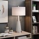 Cigala Silver - Conical Driftwood Stamped Resin Table Lamp with Brushed ...