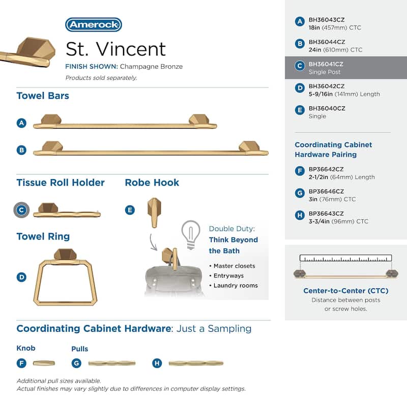 Amerock St. Vincent Single Post Toilet Paper Holder