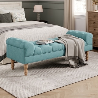 Christopher Knight Home - Wren Upholstered Tufted Bed Bench with Premium Foam and Diamond Button Detail