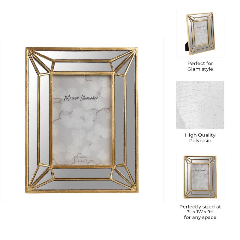 Polyresin Decorative Geometric Border Photo Frame Modern Accent Design