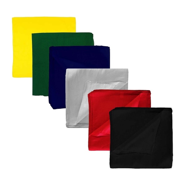 Pack of 2 Solid 100% Cotton Extra Large Bandanas - 27 x 27 Inches / 68 x 68 cm - One Size Fits Most. Opens flyout.