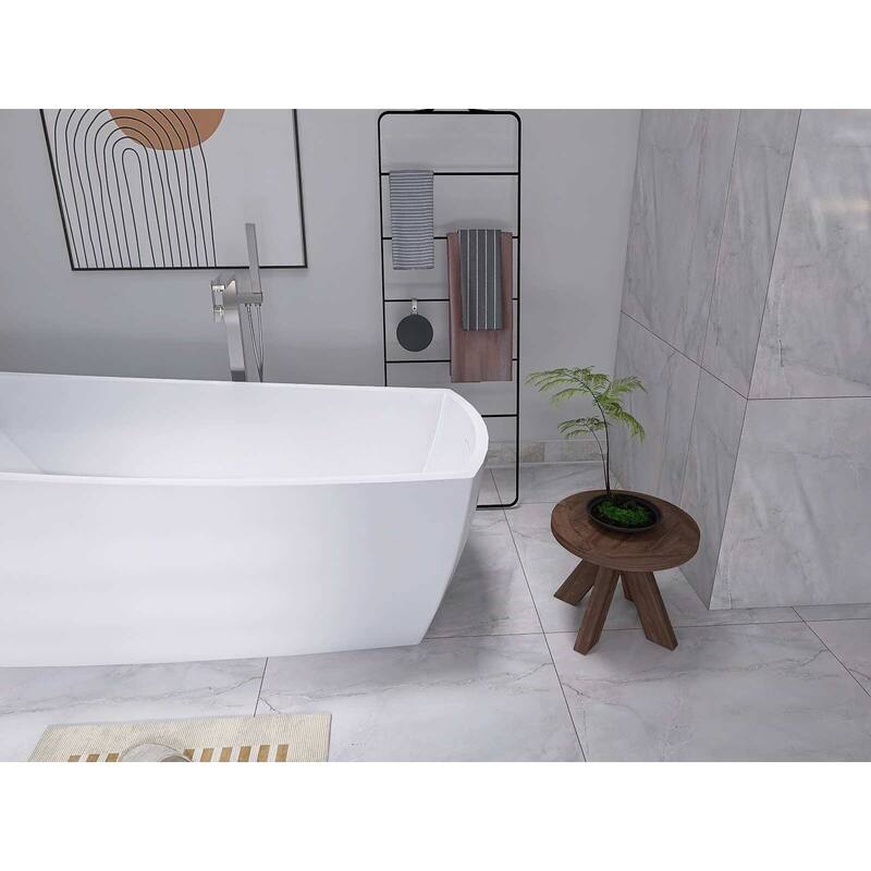 Peter Soaking Single Slipper Rectangular Bathtub in Glossy White