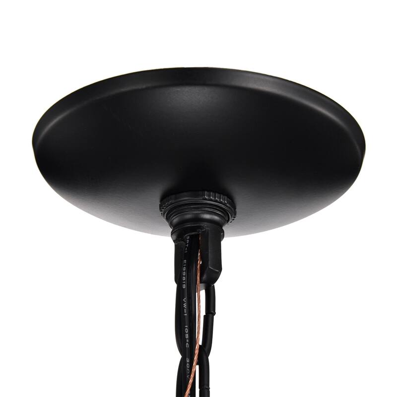 Black and Antique Gold 3-Light Chandelier with Clear Glass Shade