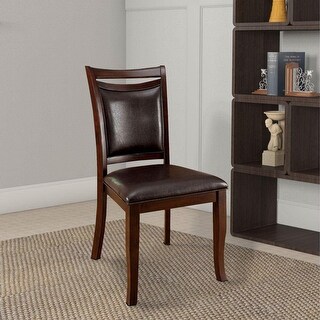 Dark Cherry / Espresso Padded Leatherette Seat Dining Room Chairs - Bed Bath & Beyond - 38414009