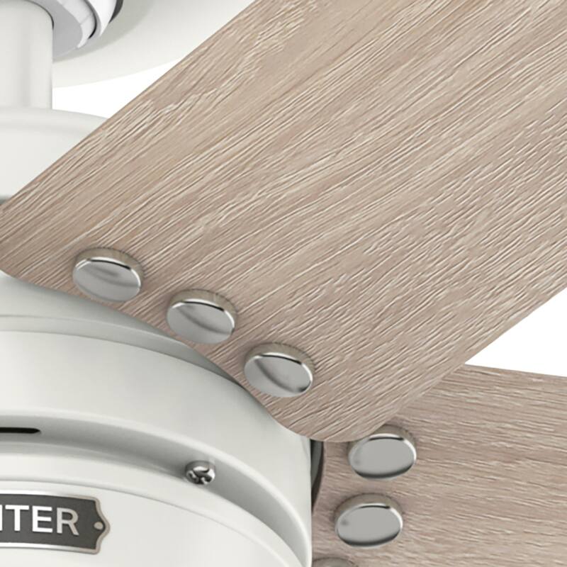 Hunter 52" Burton Outdoor Ceiling Fan and Wall Control - Farmhouse, Industrial, Transitional - Damp Rated - Exclusive SureSpeed!