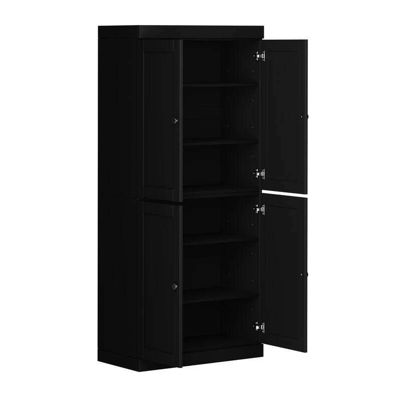 Palace Imports 100% Solid Wood 32" Pantry Cabinet with Shaker Doors and Adjustable Shelves