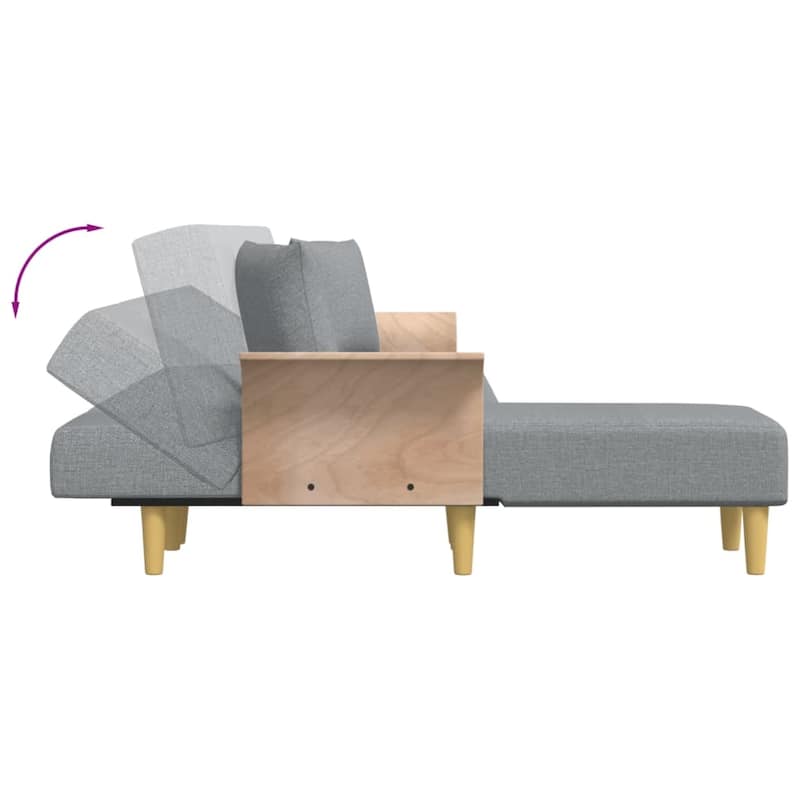 vidaXL L-shaped Sofa Bed Dark/Light Gray 109.8"x55.1"x27.6" Fabric - 109.8" x 55.1" x 27.6"