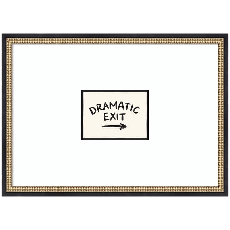 Kate and Laurel Dramatic Exit Entryway Sign by Lucky Guava Framed Wall Art Print - 26x19