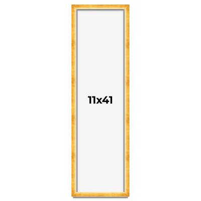 11x41 Shadow Box Frame Gold | 1.625 Inches Deep Real Wood Traditional