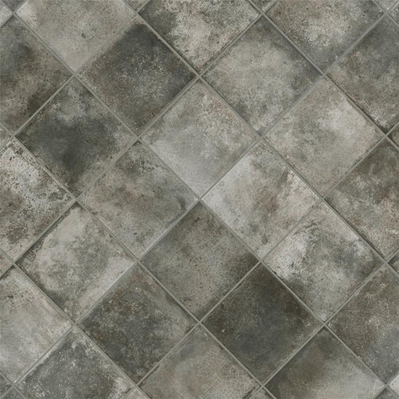 Merola Tile Kings Etna Nero 13-1/8" x 13-1/8" Ceramic Floor and Wall Tile