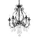preview thumbnail 2 of 11, Antique Black 5-Light Candle Style Chandelier with Crystal