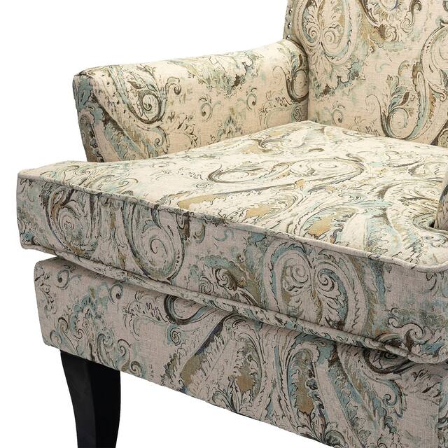 Herrera Patterned Upholstery Nailhead Trim Armchairs (Set of 2) On Sale Overstock 32559221