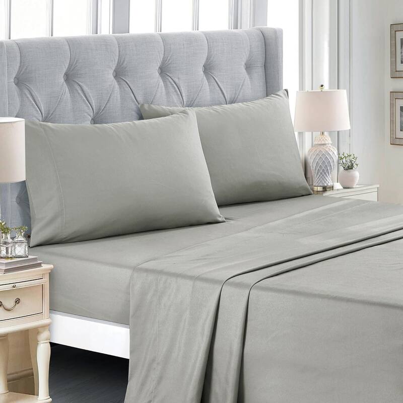 9 Piece Bed-in-a-Bag Blue Floral Solid Soft Bedding Comforter Set