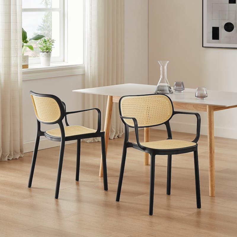 Art Leon Set of 2 Modern Stackable Indoor or Outdoor Dining Chair