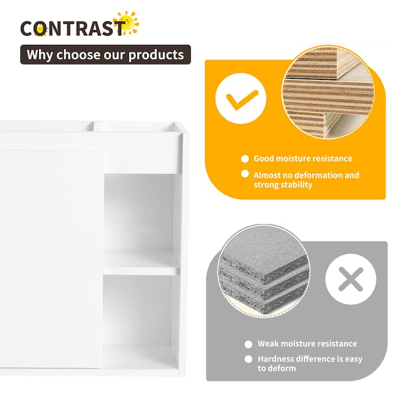 Beingnext 24"/28" Bathroom Vanity with Sink, Floating Bathroom Vanity with Soft Close Door and Shelf