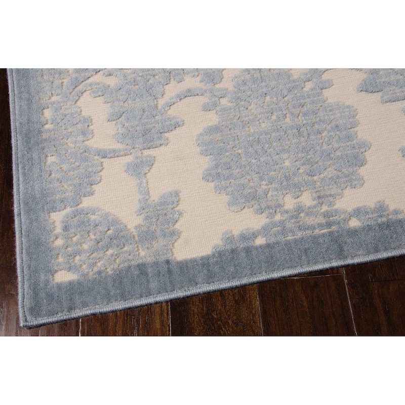 Nourison Graphic Illusions Traditional Vintage Hi Low Damask Area Rug