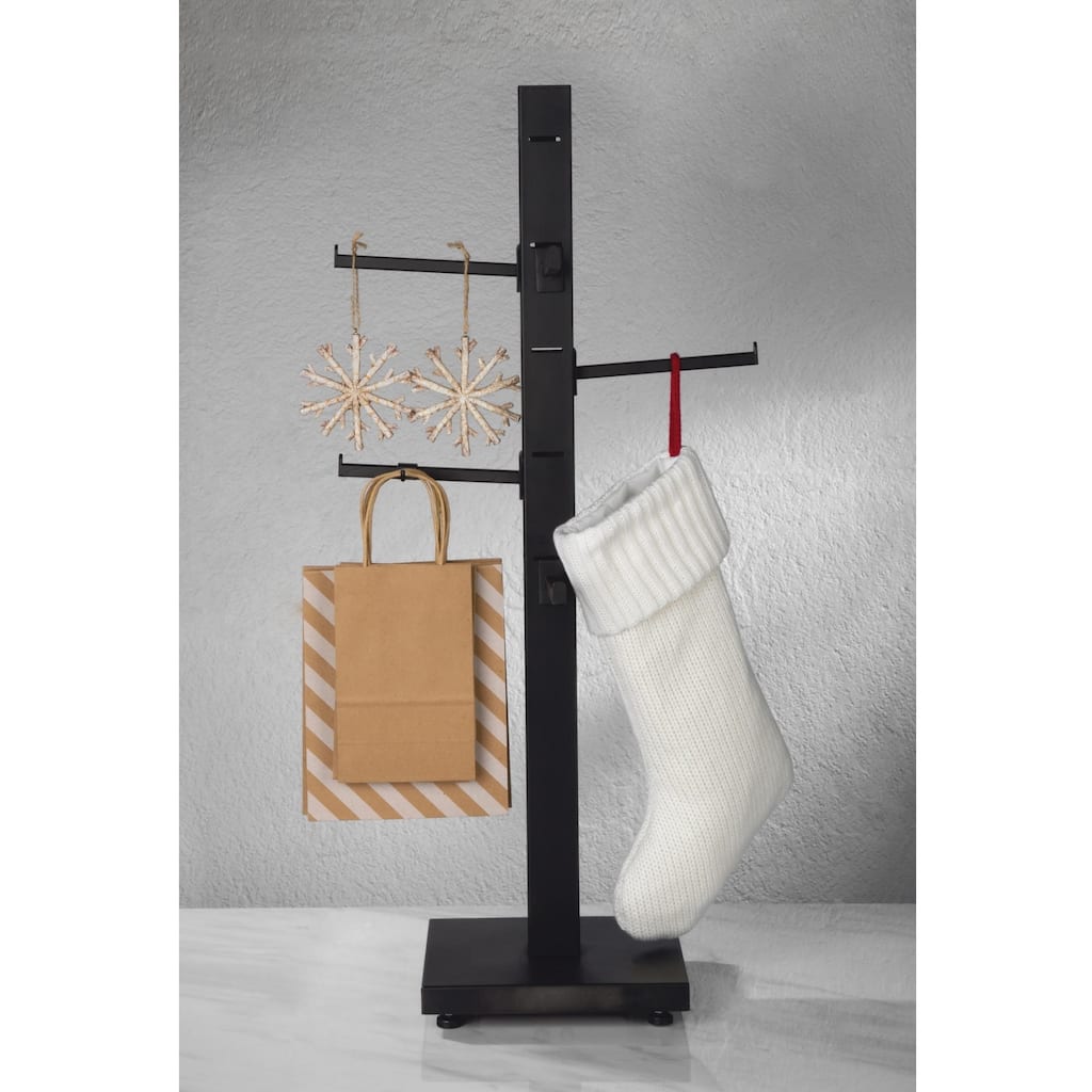 Tabletop 4 Sided Black Metal Stand with Adjustable Arms