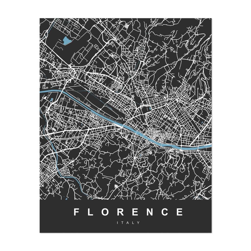 Florence Tuscany Italy Florence Italy City Map Maps Art Print/Poster
