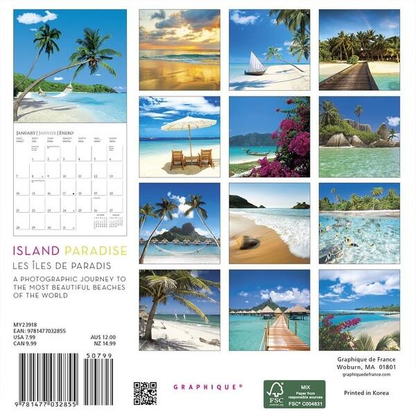 Shop Island Paradise Mini Wall Calendar Beaches By Graphique De