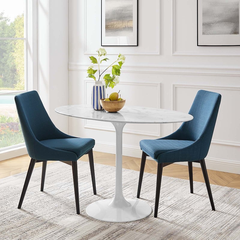 48" Oval Artificial Marble Dining Table - Oval - 4
