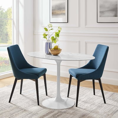 48" Oval Artificial Marble Dining Table