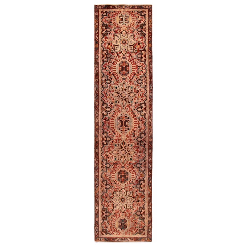 ECARPETGALLERY Hand-knotted Sarabi Dark Red Wool Rug - 3'6 x 13'11 - Dark Red - 3'6 x 13'11