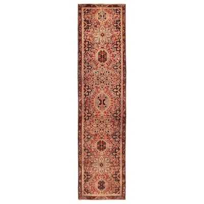 ECARPETGALLERY Hand-knotted Sarabi Dark Red Wool Rug - 3'6 x 13'11