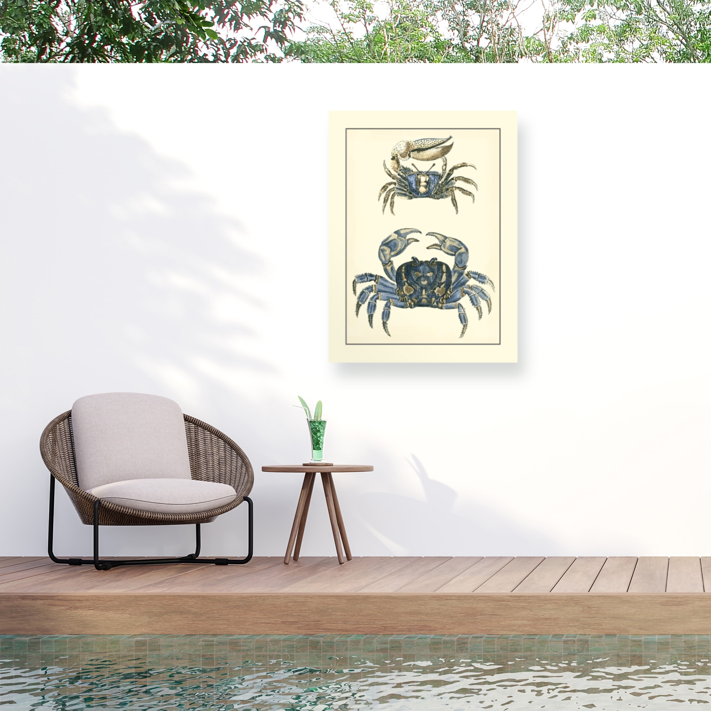 Vision Studio 'Antique Blue Crabs Ii' Outdoor Canvas