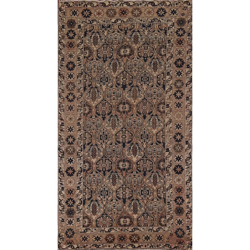 All-Over Bakhtiari Persian Vintage Area Rug Hand-Knotted Wool Carpet - 5'3" x 9'11"