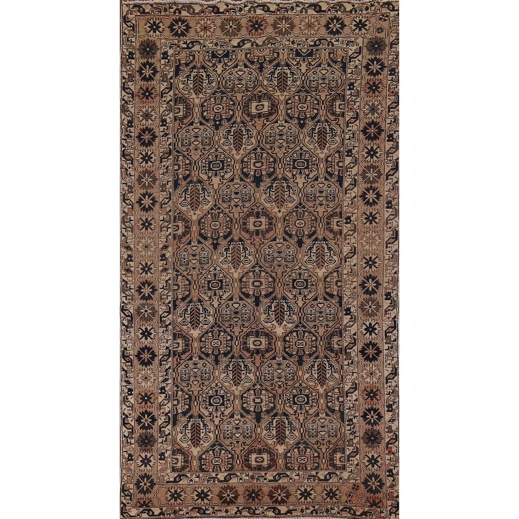 All-Over Bakhtiari Persian Vintage Area Rug Hand-Knotted Wool Carpet - 5'3" x 9'11"