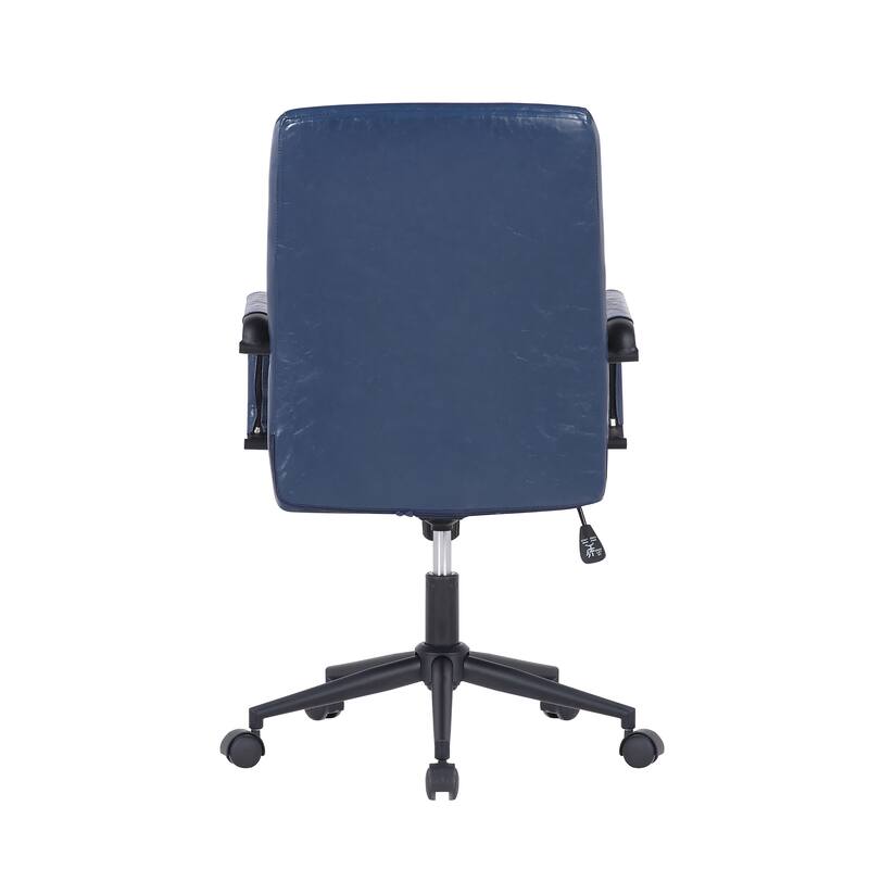 Porthos Home Francis Swivel Office Chair, PU Leather, Roller Wheels