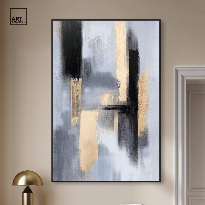 Onyx and Aureolin I Canvas by Art Remedy