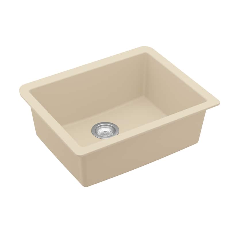Karran Undermount 24.38 in Single Bowl Quartz Kitchen Sink Kit