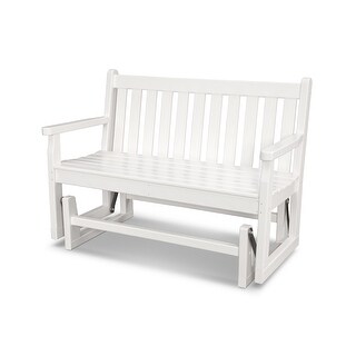 Overstock Com For Polywooda Traditional 48 Inch Outdoor Garden Glider Bench White Ibt Shop