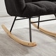 preview thumbnail 48 of 51, Teddy Fabric Tufted Glider Rocking Chair with Metal Frame