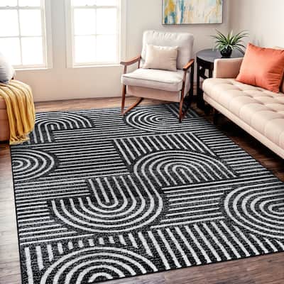 Bohemian Stripe Arch Design Area Rug