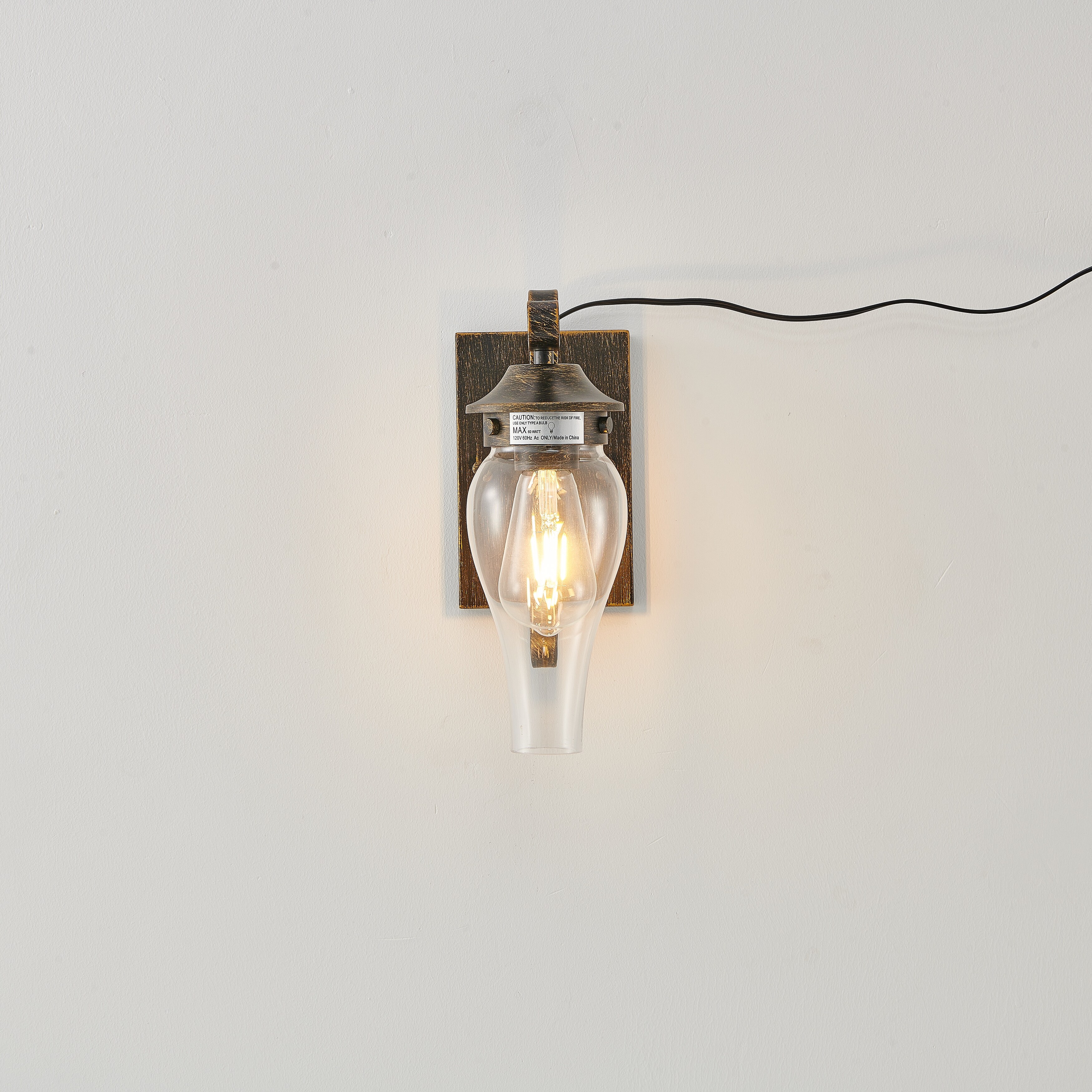 Plug in rustic wall sconce on sale
