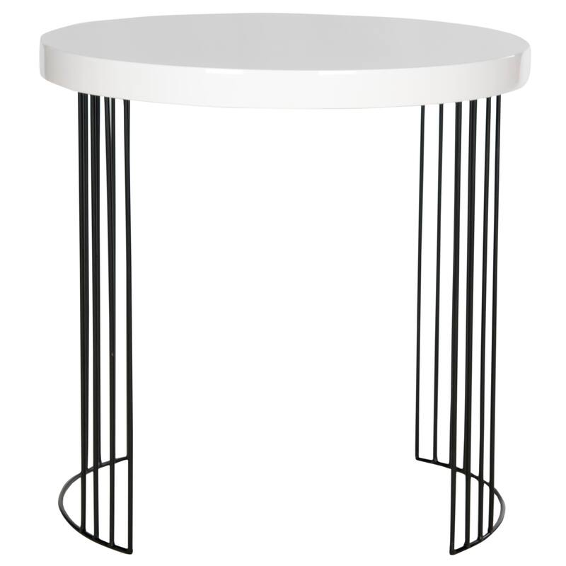 SAFAVIEH Joellen Mid-Century Modern White Lacquer Side Table - 21.6" x 21.6" x 21.6" - 22Wx22Dx22H - White