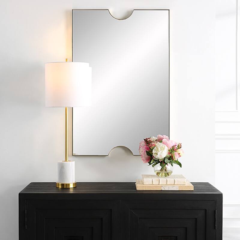 Ticket Shaped Rectangular Framed Wall Mirror - 35.5" - Gold