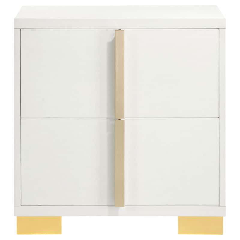 Dex 4pc Queen Bedroom Set with Modern LED Headboard, Mirror, White