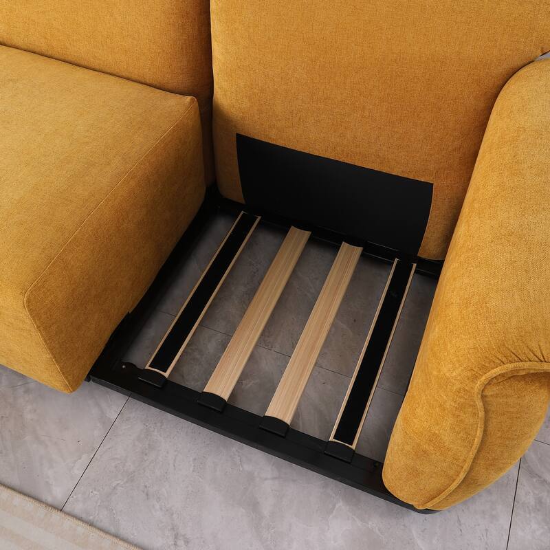 93" 3-Seater Chenille Modular Sofa - Fashionable Sofa with Iron Frame for Living Room, Bedroom