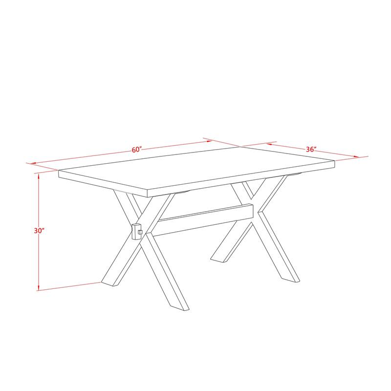 HomeStock 5-Piece Distressed Jacobean Finish Solid Wood Top Dining Table with 4 Parson Chair
