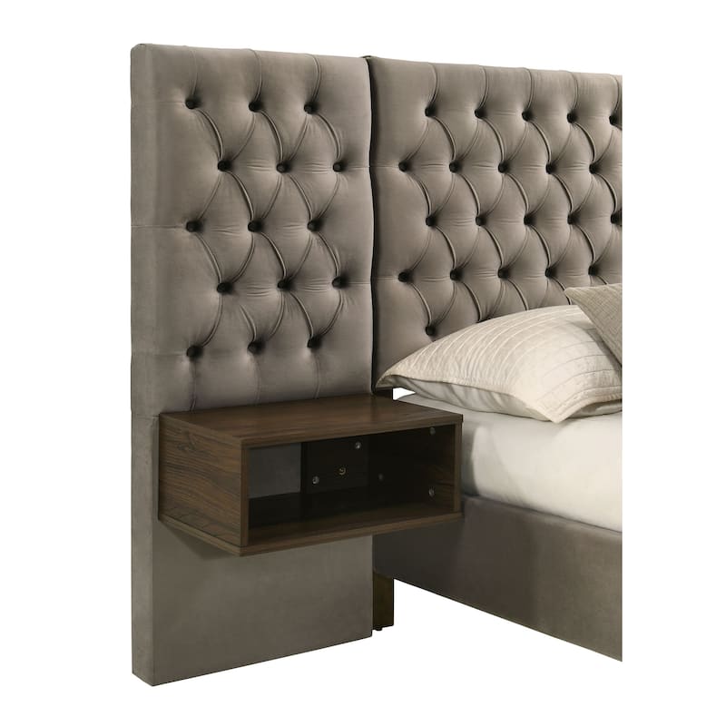 Marley Upholstered Platform Bed Light Brown