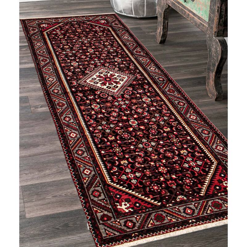 ECARPETGALLERY Hand-knotted Andelz Black Wool Rug - 3'4 x 10'2