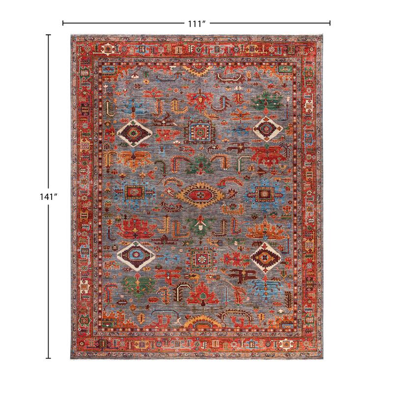 Serapi One-of-a-Kind Hand-Knotted Area Rug - Gray - 9' 3" x 11' 9"