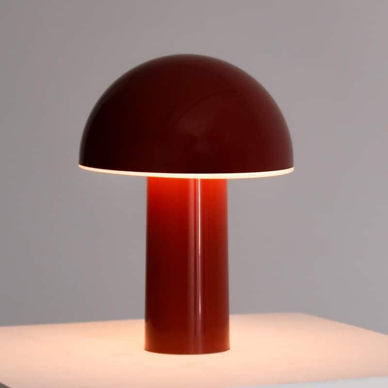 Brightech Celia LED Glossy Modern Round Dome Dimmable Cordless Portable Rechargeable Bedside Nightstand Desk Lamp