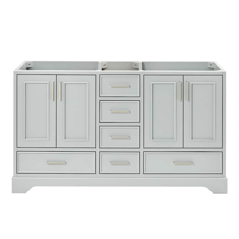 Ariel M060D-BC Stafford 61" Double Free Standing Vanity Cabinet Only - Grey - Ash Finish