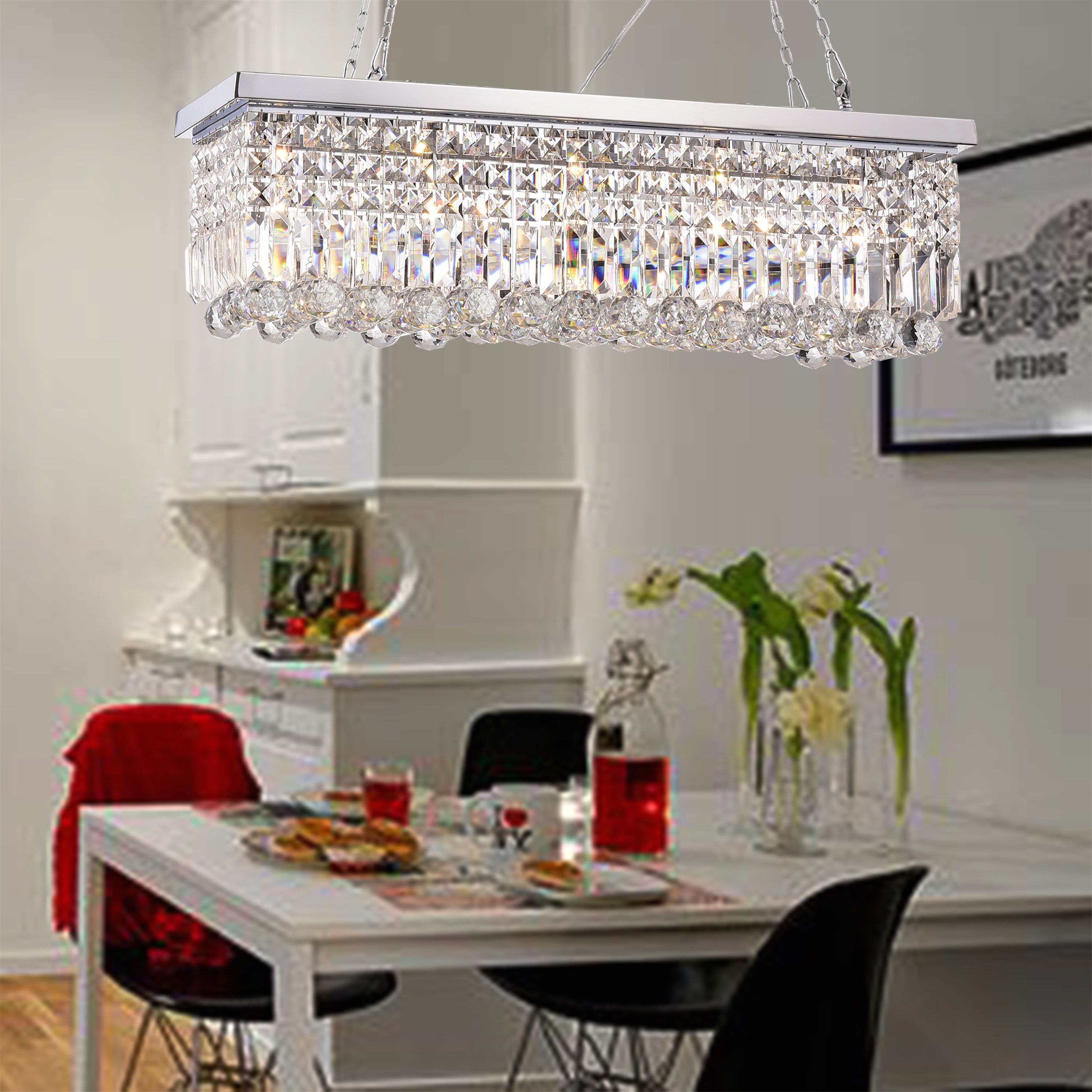 Carina 5 light crystal chandelier top