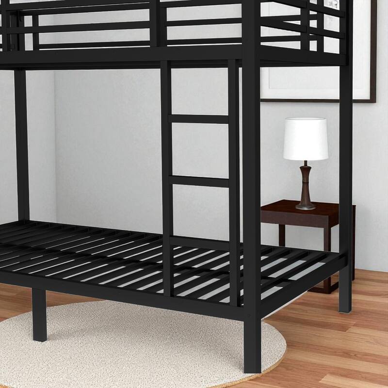 Metal Twin XL over Twin XL Bunk Bed for Teens & Adults, Heavy Duty Frame with Storage & Noise-Free Design