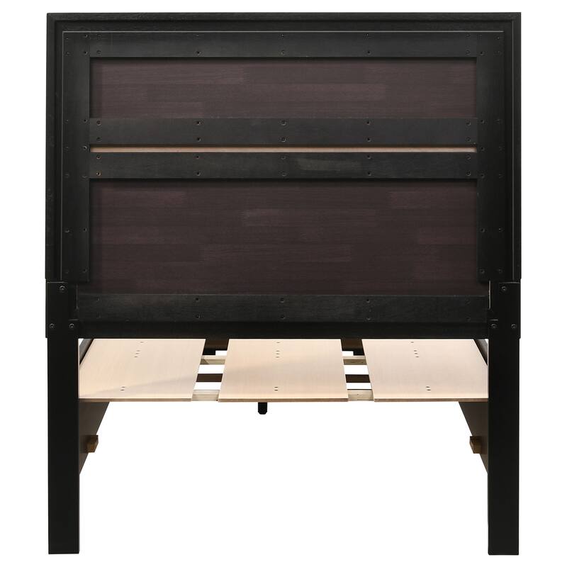 Twin Size Solid Wood Storage Bed with Built-in Drawers and Panel Headboard
